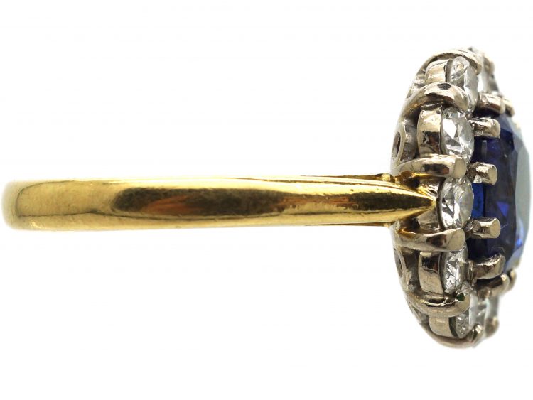 18ct Gold, Sapphire & Diamond Cluster Ring by Deakin & Frances