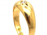 Victorian 18ct Gold, Single Stone Diamond Gypsy Ring