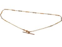 Edwardian 9ct White & Rose Gold Albert Chain