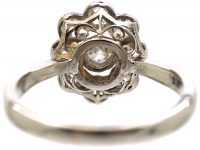 Edwardian 18ct White Gold, Diamond Oval Cluster Ring
