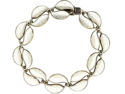 Silver Double leaf Motif Bracelet by David Andersen