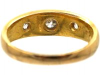 Edwardian 18ct Gold, Three Stone Diamond Gypsy Ring