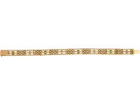 Edwardian 15ct Gold Turquoise & Diamond Gate Bracelet