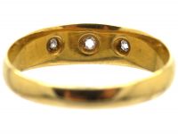 Victorian 18ct Gold Three Stone Diamond Gypsy Ring