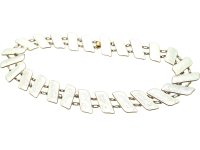 Mid 20th Century Silver & White Enamel Slanting Collar by JB Balruud