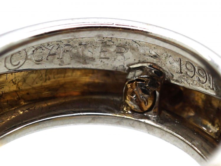 18ct Two Tone Gold and Sapphire Double Band Ring by Cartier