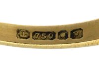 18ct Gold Sapphire & Diamond Cluster Ring with a Diamond on Each Shoulder by Cropp & Farr