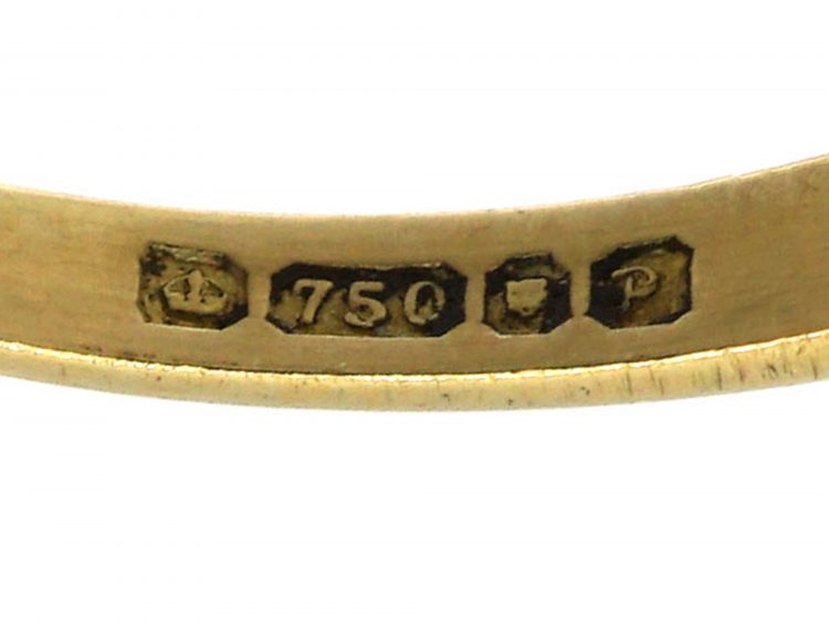 18ct Gold Sapphire & Diamond Cluster Ring with a Diamond on Each Shoulder by Cropp & Farr