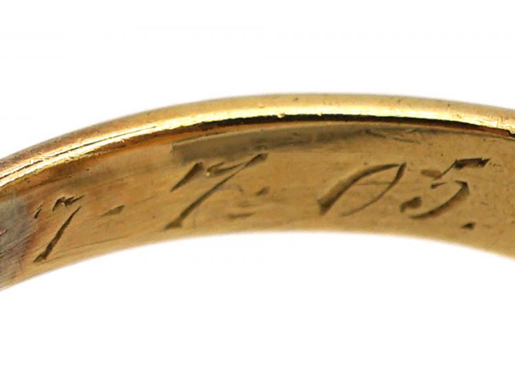 Edwardian 18ct Gold, Opal & Diamond Marquise Ring