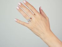 Edwardian 18ct White Gold, Diamond Oval Cluster Ring