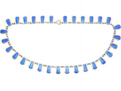 Silver & Blue Enamel Necklace by Volmer Bahner