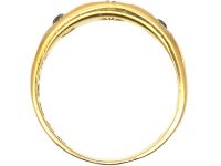 Victorian 18ct Gold, Three Stone Diamond Gypsy Ring