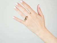 Victorian 18ct Gold Double Snake Ring set with Rubies & Diamonds