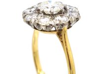 Retro 18ct Gold, Large Diamond Daisy Cluster Ring