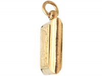 Victorian 9ct Gold Rectangular Locket that Hinges Opens at the Front