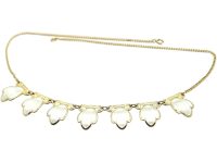 Norwegian Retro Silver & White Enamel Necklace by Andresen & Scheinflug