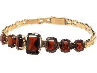 Art Deco 9ct Gold & Garnet Bracelet