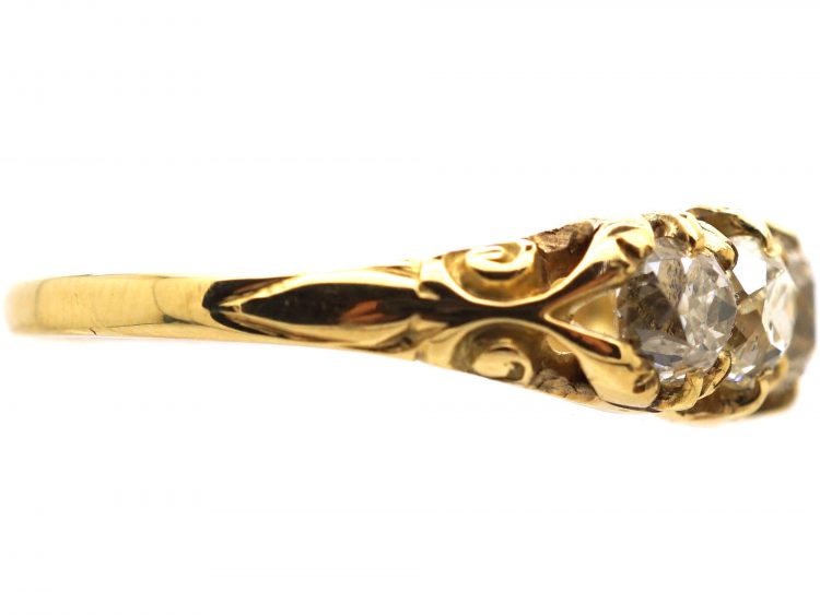 Victorian 18ct Gold, Five Stone Old Mine Cut Diamond Ring