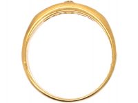 Victorian 18ct Gold, Five Stone Ruby & Diamond Boat Shaped Ring