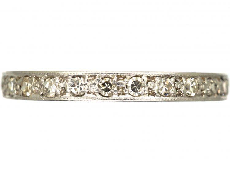 Art Deco Platinum & Diamond Narrow Eternity Ring