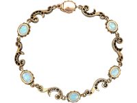 Edwardian 15ct Gold & Platinum, Aquamarine & Diamond Bracelet
