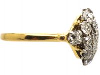 1950s Large 18ct Gold & Diamond Cluster Ring