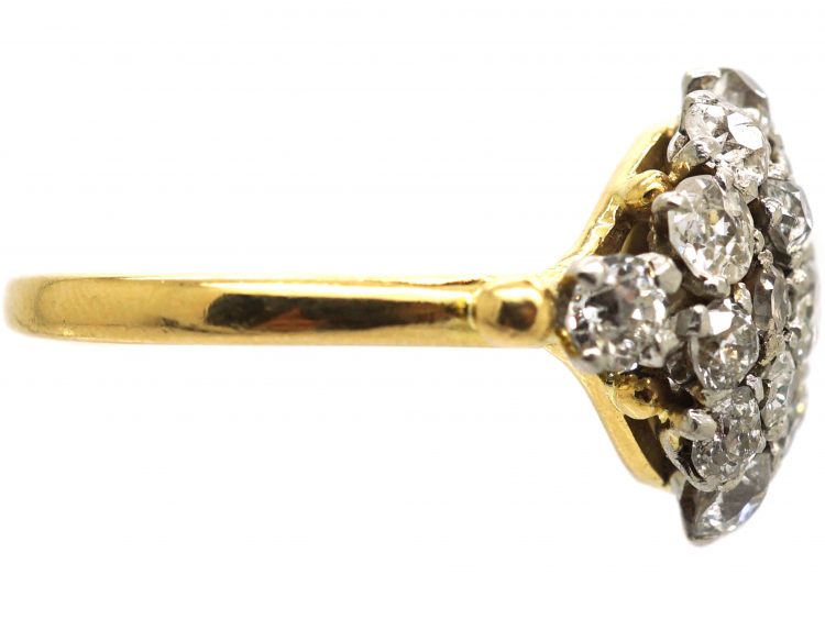 1950s Large 18ct Gold & Diamond Cluster Ring