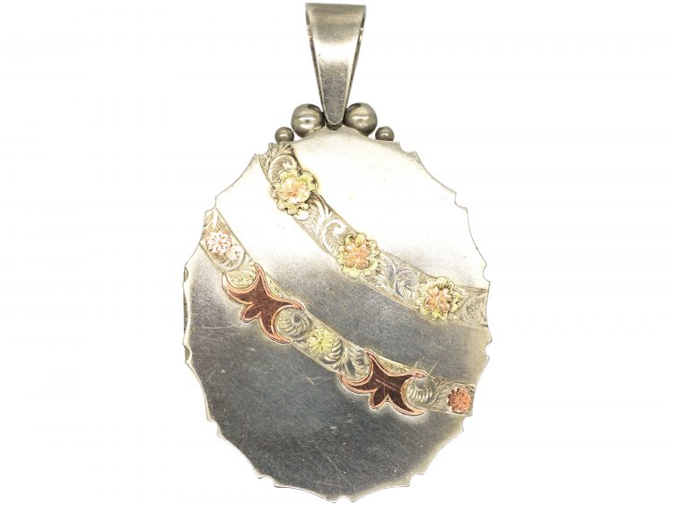 Victorian Silver & Two Colour Gold Overlay Locket