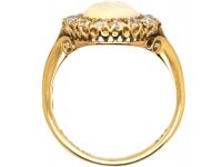 Edwardian Large 18ct Gold, Opal & Diamond Cluster Ring