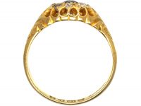 Edwardian 18ct Gold, Sapphire & Diamond Cluster Ring