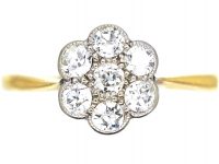 Edwardian 18ct Gold & Platinum, Diamond Daisy Cluster Ring
