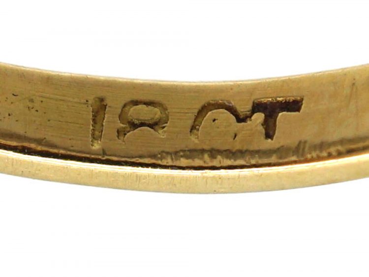 Edwardian 18ct Gold, Sapphire & Diamond Cluster Ring