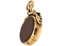 Victorian 9ct Gold Swivel Fob set with a Bloodstone & a Carnelian