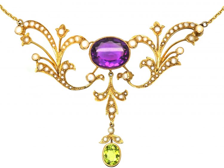 Edwardian 15ct Gold Suffragette Necklace