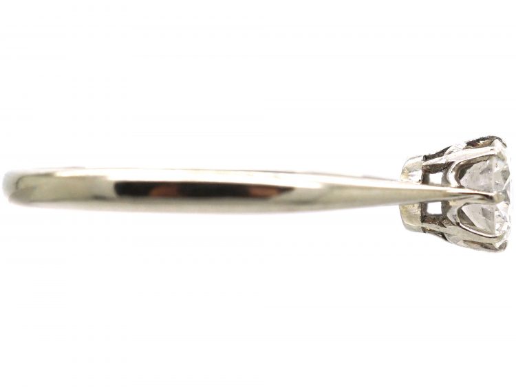 Art Deco 18ct White Gold & Platinum, Diamond Solitaire Ring