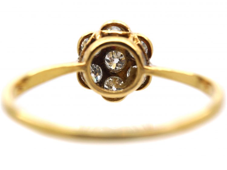 Edwardian 18ct Gold & Platinum, Diamond Daisy Cluster Ring