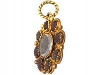 Georgian Flat Cut Garnet Pendant with Hinged Locket Compartment