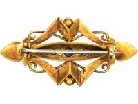 Victorian 15ct Gold, Sapphire & Diamond Brooch