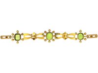 Edwardian 15ct Gold, Peridot & Natural Split Pearls Bracelet