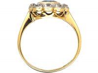 Edwardian 18ct Gold & Platinum, Sapphire & Diamond Cluster Ring
