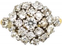 1950s Large 18ct Gold & Diamond Cluster Ring