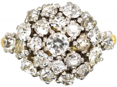 1950s Large 18ct Gold & Diamond Cluster Ring