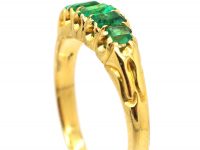 Victorian 18ct Gold Ring set with Five Graduated Emeralds