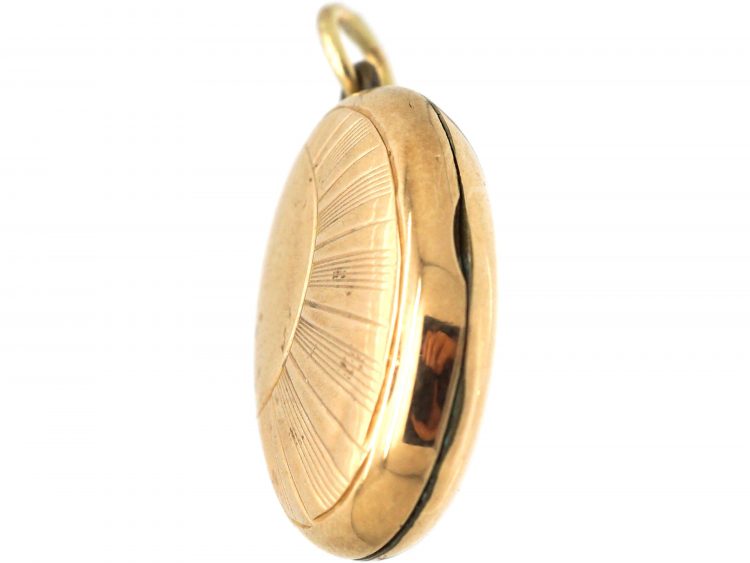 Art Deco 9ct Back & Front Sunrise Locket