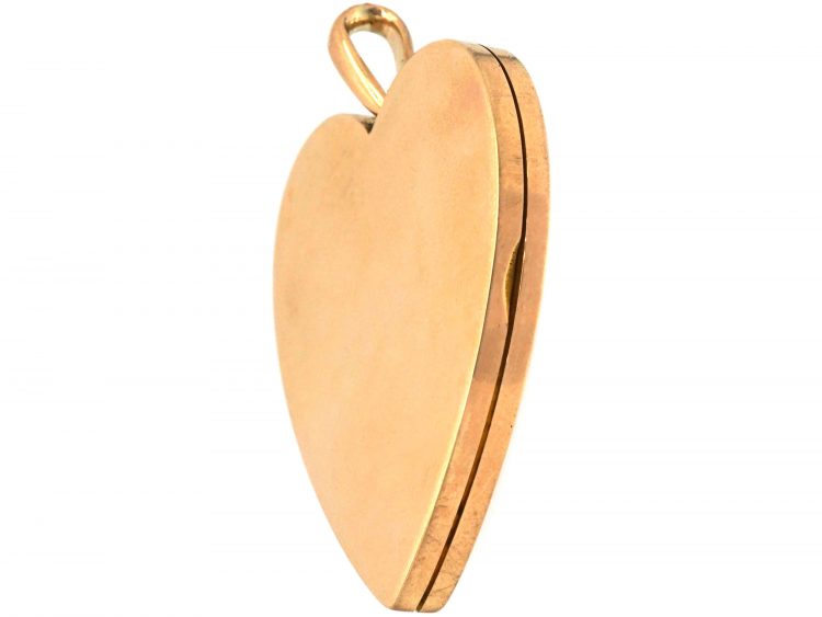 Edwardian Large 15ct Gold Heart Shaped Locket