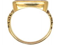 Georgian 15ct Gold Ring set with a Carnelian Engraved Intaglio with a Shooting Scene