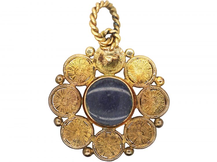 Georgian Flat Cut Garnet Pendant with Hinged Locket Compartment