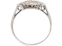 Art Deco Platinum & Diamond Cluster Ring with Baguette Diamond Detail