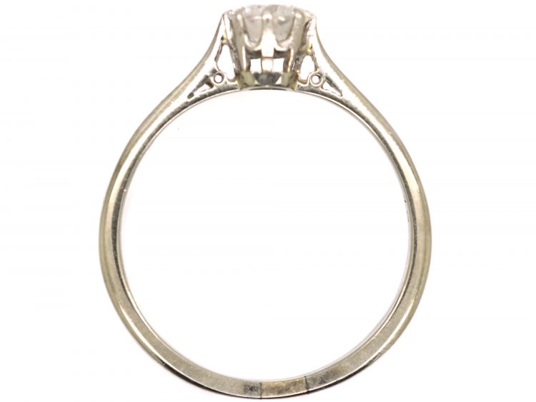 Art Deco 18ct White Gold & Platinum, Diamond Solitaire Ring