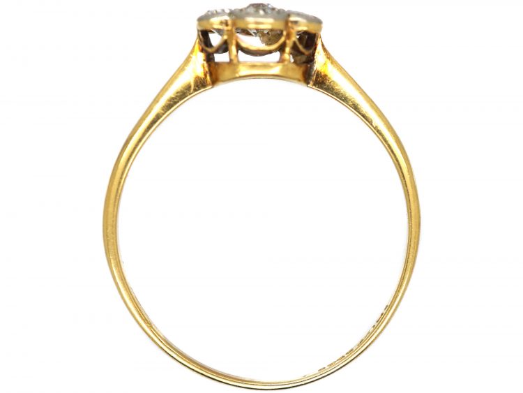 Edwardian 18ct Gold & Platinum, Diamond Daisy Cluster Ring